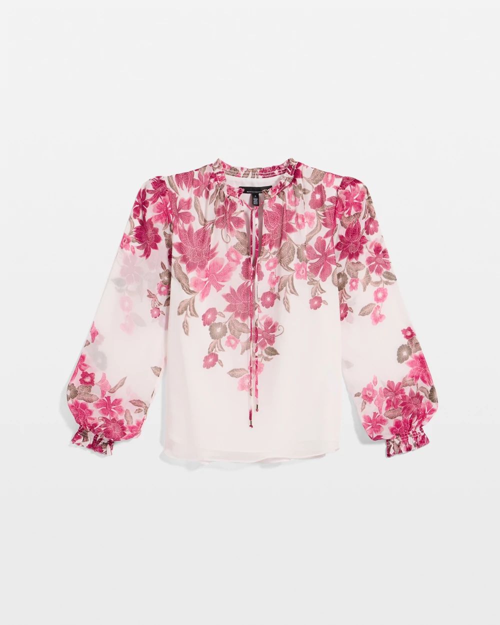 Chiffon Long Sleeve Blouse | White House Black Market